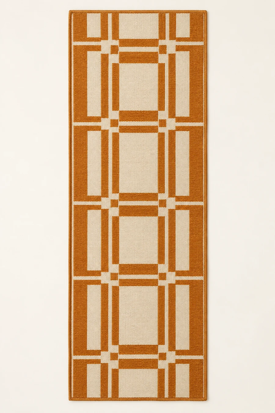 Amber Window Runner, Amber / Cream, full rug view