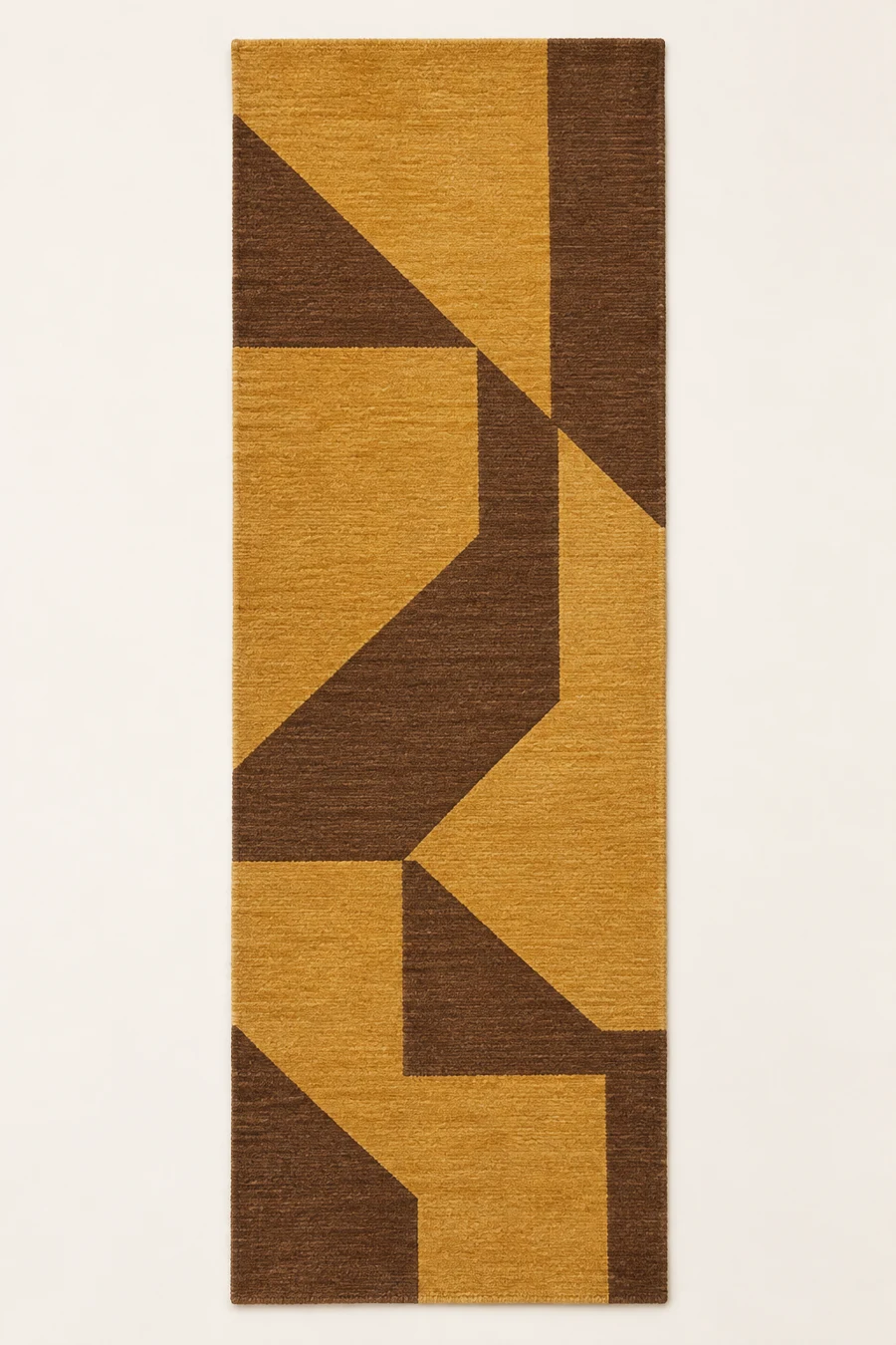 Golden Hour Runner, Warm gold / Brown, full rug view