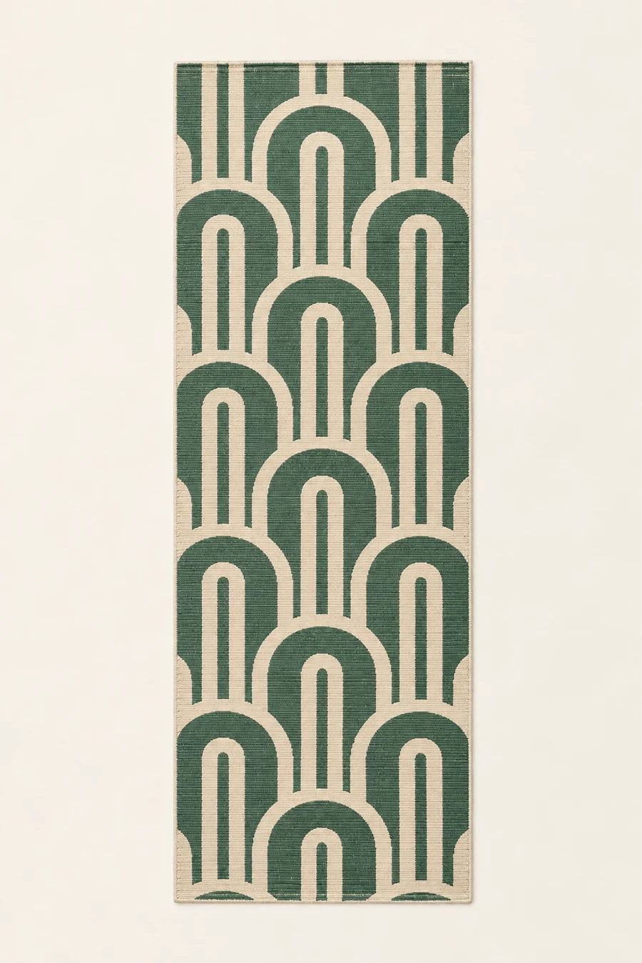 Jade Arcade Runner, Jade / Cream, full rug view