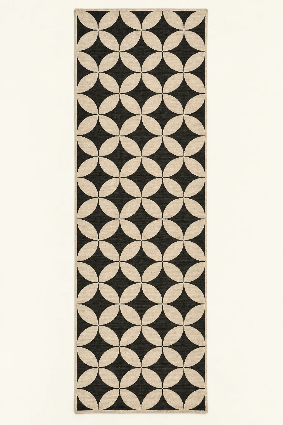 Pearl Mosaic Runner, Pearl / Black, full rug view